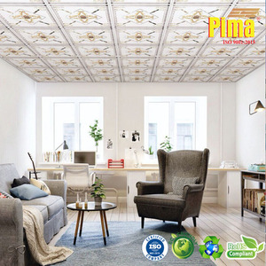 Panneau de plafond en PVC 8 mm d'épaisseur 603x603 mm Brillant Imperméable Ignifuge Isolation thermique Acoustique Décoration intérieure Plafonds tendus - Product Image 6