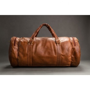 Bolsa de lona de cuero genuino de cocodrilo con logotipo personalizado LW, bolsa de noche marrón para viajes al aire libre, producto de gran oferta - Product Image 6