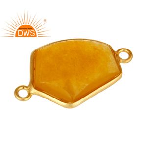 Conector de Aventurina amarilla, joyería de plata chapada en oro, venta al por mayor, Conector de joyería de plata 925 para mujer, regalo para ella - Product Image 3