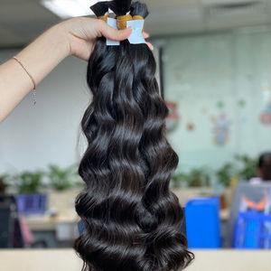 Extensiones de cabello humano de una sola hebra de trama de cabello Remy ondulado camboyano y vietnamita para estilos inspirados en el agua y el océano - Product Image 2