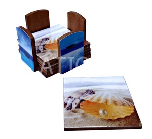 Best Selling Stylish Wooden <b>Coaster</b> <b>Set</b> with Customized Printed Designs Modern <b>Placemat</b> Wood <b>Coasters</b> unique Prints - Product Image 5