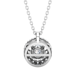 Collares de joyería de oro blanco de 10K, ajuste de canal de diamante brillante, cadena de eslabones, tipo flor, forma de baile, Piedra Cúbica, Perla de plata - Product Image 4