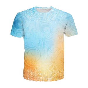 Mens Gradient Color Embroidered Casual Short Sleeve T-<b>Shirt</b> - Product Image 1