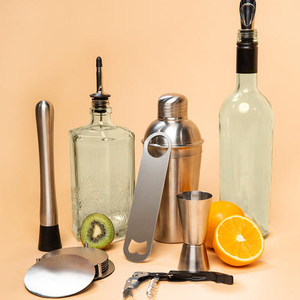 ชุดบาร์บาร์เทนเดอร์สีดำเคลือบอุปกรณ์เชคเกอร์ค็อกเทลบาร์ดีไซน์ทันสมัยโลโก้ที่กำหนดเองได้หรูหรา - Product Image 2