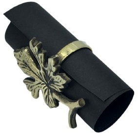 Flor anillos de servilleta de alta calidad de Metal redondo boda servilleta hebilla de plata de la Flor de Oro - Product Image 2