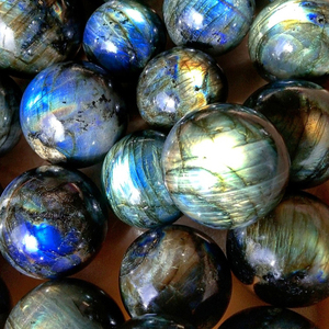 Esfera de Cristal de Labradorita, Generador de Ozono de Cuarzo, Bola de Espejo |   Piedra de Labradorita Natural, Cristal de Cuarzo en Barra, Decoración de Cristal Curativo - Product Image 6