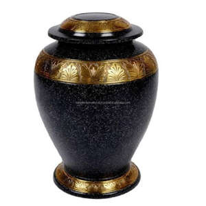 Urnes de crémation pour adultes en laiton de haute qualité avec bandes d'étain et urnes funéraires en métal fini noir pour cendres humaines - Product Image 2