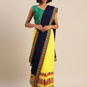 Bollywood Designers Femmes Saree Chinon Imprimé Saree avec Blouse Lourd Broderie Designers avec Femmes Régulier Saree Indien Ethnique - Product Image 1