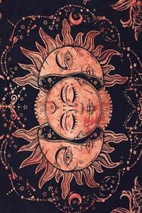 Coton fait à la main petit 3 lune soleil imprimé tapisserie belle tenture murale décor à la maison autel tissu affiche par les expéditeurs indiens - Product Image 5