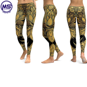 Women's High-Waist Printed Yoga Pants Unique <b>Sexy</b> Gym Custom Workout Running Leggings Knitted Fabric with Custom Logo on Waist - Product Image 2