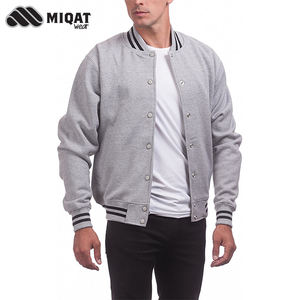 เสื้อแจ็กเก็ตเบสบอลผ้าฟลีซสำหรับผู้ชาย,เสื้อแจ็คเก็ตนักกีฬาสีเทา - Product Image 6