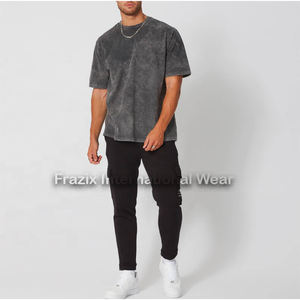 T-shirt personnalisé pour homme, lavage à l'acide, 100% coton, séchage rapide, respirant, toutes tailles disponibles - Product Image 4