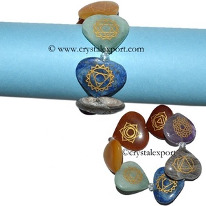 Engraved Chakra Heart <b>Bracelets</b> - Chakra Engraved - Product Image 1