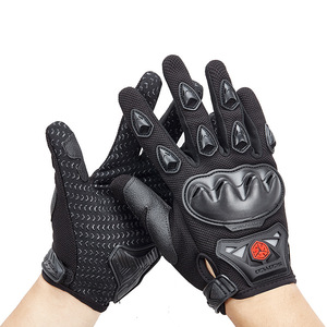 Gants de moto personnalisés en cuir de qualité supérieure, imperméables au vent, gants à doigts longs avec fonction écran tactile, gants de vélo d'été - Product Image 1