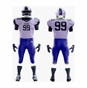 Maillot de football américain personnalisé 100% polyester pour adultes et jeunes Tops brodés imprimés Respirant avec pantalon assorti Club de jeunes - Product Image 5