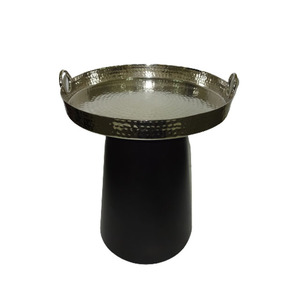 Mesa de centro de madera y Metal en forma de Belan, acabado en oro, redondo, moderna, recién llegada, taburete de cama lateral - Product Image 4