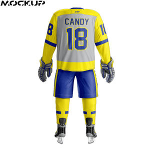 El uniforme personalizado de hockey sobre hielo de poliéster 100% acepta cualquier nombre y números conjuntos elegantes - Product Image 5