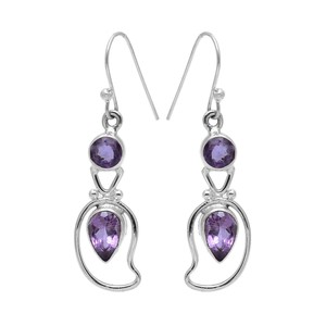 Boucles d'oreilles en argent sterling 925, turquoise bleue classique, pierre précieuse, élégantes, pour fiançailles, mariage, fête, anniversaire, cadeau pour femme - Product Image 2