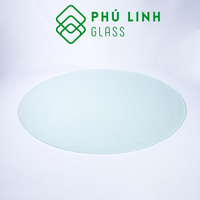 Table rotative en verre laiteux pour l'immobilier, construction solide/creuse, épaisseur 5 mm, dimensions minimales 300x300 mm, verre trempé pour plateau de table