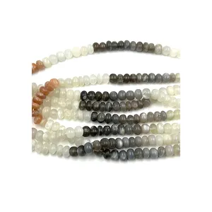 Produsen manik-manik Rondelle Beads Multi Moonstone halus Rondelle Beads-10-12mm manik Batu