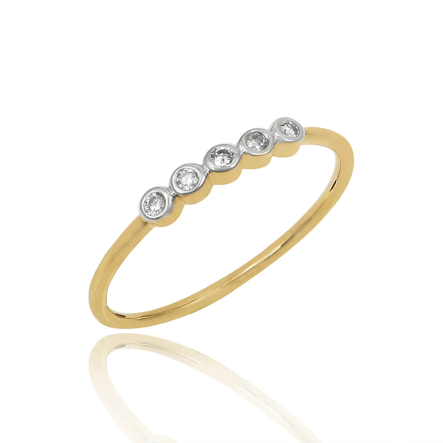 Anello topazio bianco rotondo delicato nel prezzo OEM di fabbrica in oro giallo placcato con anello in argento sterling 925