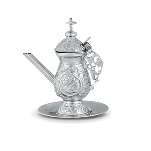 Rociador de iglesia de agua santa, suministros de Iglesia, Brassworld, India, grabado completo de latón y plata - Product Image 5