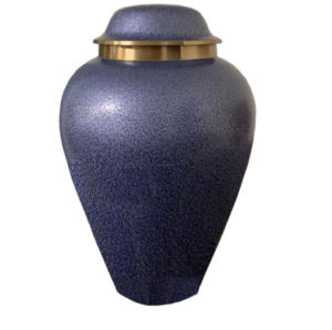 Urnes funéraires modernes en laiton fantaisie pour adultes, urnes funéraires en métal de haute qualité finies en marbre doré et bleu. - Product Image 1