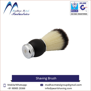 Pinceau à raser synthétique le plus populaire de la marque Pearl, avec manche métallique, pour salon et soin de la barbe, exportateur - Product Image 5