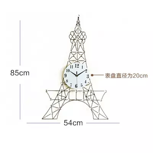 Antique Carré Grande Horloge Murale Pendule Métal Encadré Maison Article Décoratif - Product Image 4