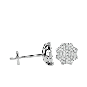 Pendientes de Oro de 10K con Racimo de Diamantes Redondos |   Pendientes con cierre de rosca de 0.35 TCW |   Elegante Regalo de Joyería Fina para Mujer, Estilo de Lujo - Product Image 3