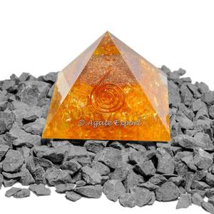 Citrine Healing <b>Orgonite</b> <b>Pyramid</b> Fengshui Mascot Healing <b>Pyramid</b> - Product Image 1