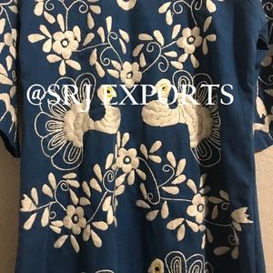 Robe élégante brodée blanche, de Style mexicain, magnifique robe élégante à manches courtes, tunique d'été et de printemps, - Product Image 2