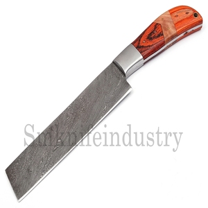 Cuchillo de cocina con mango de madera (smk1576), hecho a mano, de acero damasco, Natural, uso diario - Product Image 2