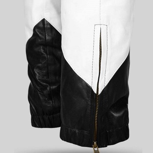 Pantalon en cuir véritable noir à cordon de serrage PIHA à prix avantageux - Pantalon d'hiver pour homme de style streetwear fait main - Product Image 5