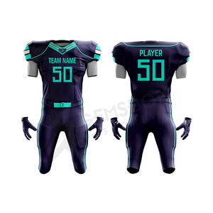 ชุดยูนิฟอร์มอเมริกันฟุตบอลสำหรับผู้ใหญ่ขายส่ง แห้งเร็ว ระบายอากาศได้ดี ป้องกันแบคทีเรีย ป้องกันรังสียูวี พิมพ์ลายดิจิทัลตามสั่ง 100% - Product Image 3