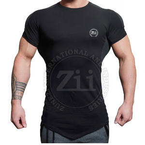 Hombres Quick Dry Gym Fitness Camisetas Patrón sólido Bajo MOQ Ropa deportiva en precio - Product Image 1