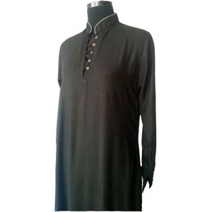 Elegante vestido XXL de mujer Abaya con cuello alto, hecho resistente a los rayos UV, respetuoso con el medio ambiente, tela de algodón de bambú orgánico, estilo islámico - Product Image 2