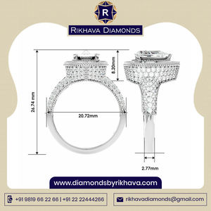 2021 Bague solitaire en or blanc 10 carats avec diamant naturel Rikhava Diamonds dernière conception - Product Image 2