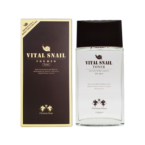 Tonique hydratant et raffermissant à base d'eau Christian Dean Vital Snail pour hommes, anti-rides et éclaircissant, pour tous types de peaux, fabriqué en Corée - Product Image 1