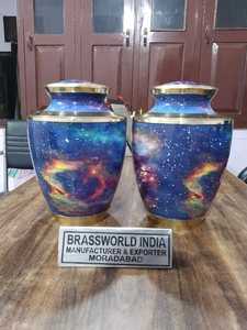 URNA DE CREMACIÓN PARA ADULTOS GALAXY DE LATÓN Suministros funerarios de metal de estilo americano de Brassworld India - Product Image 3