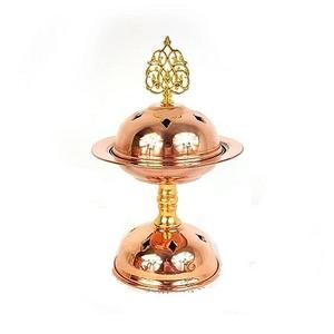 Brûleur Bakhoor de forme ronde de dernière conception Brûleur d'encens Oud poli en laiton de qualité supérieure d'Inde - Product Image 5