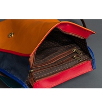 Nouveauté : Sacs à dos élégants de style western en cuir véritable recyclé multicolores pour femmes, sacs à dos arc-en-ciel de taille idéale