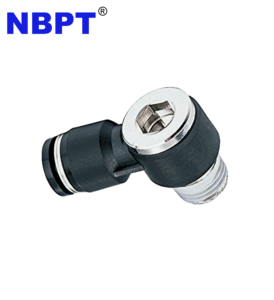 OEM <span class=keywords><strong>DEM</strong></span> Hexagon Allen Head BSPT Rosca macho Codo giratorio Un toque Empuje para conectar la llave de pezón de ajuste por NBPT - Product Image 3