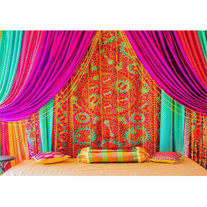 ผ้าม่านติดหลังแต่งงาน Phulkari แบบดั้งเดิมผ้าม่านสำหรับพิธีแต่งงานผ้าม่านสำหรับฉากหลัง - Product Image 1