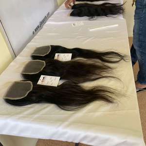 4x4 5x5 6x6 13*4 13*6 película HD Frontal de encaje fino transparente y cierre con mechones de cabello línea de cabello prearrancada, paquete de cabello crudo - Product Image 4