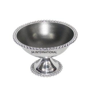 ชามแก้วดีไซน์เนอร์เคลือบเงินโบราณ รุ่นใหม่ล่าสุด ชามใส่ผลไม้ ชามเสิร์ฟสองใบพร้อมขาตั้ง - Product Image 2