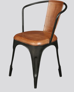 Silla de metal con cojín para cafetería, asiento moderno para restaurante - Product Image 3