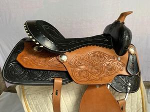 Sillín de caballo occidental de cuero indio de alta calidad, mecanizado a mano con árbol de plástico para montar a caballo - Product Image 2