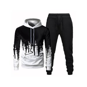Ensemble 2 pièces pour homme, coupe ajustée, sweat-shirt à capuche et pantalon de jogging, impression personnalisée de haute qualité, sublimation 3D, survêtement d'hiver - Product Image 1