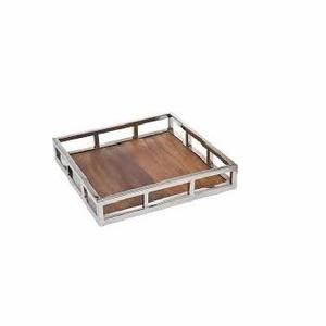 Handmade Classic Wooden Tray <b>Set</b> of 3 Indian Vintage Metal Serving Trays <b>Breakfast</b> Tray for Home Arabian Style for Food Serving - Product Image 5